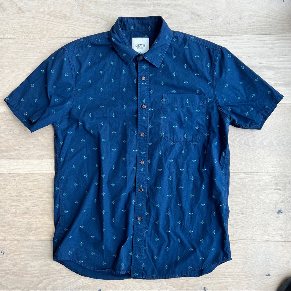 Katin shirt sleeve button down shirt vintage pattern